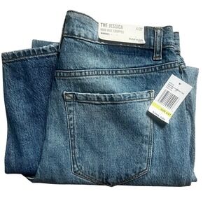 Kensie Jeans The Jessica High Rise Cropped Barrel Jeans Portland Blue 4/27